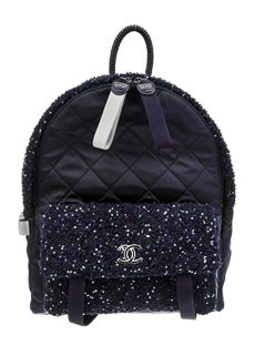CHANEL Astronaut Essential Sparkle Tweed Nylon Backpack