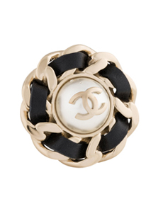 Chanel CC Logo Pearl Chain Ring